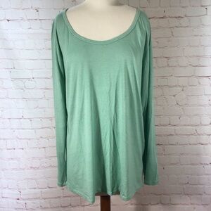 LuLaRoe Teal High Low Long Sleeve Top - Size Large